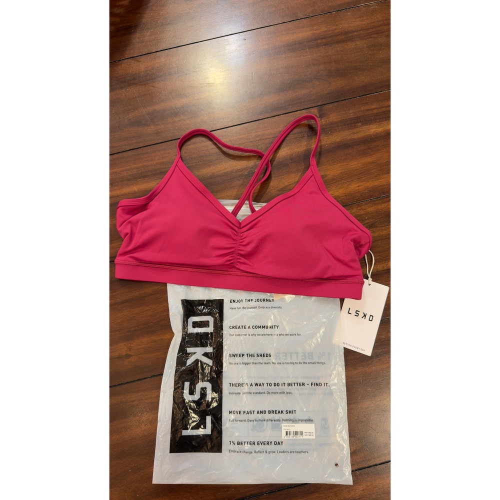 LSKD Clarity Sports Bra Plum Berry Ruched Women's Large NWT NEW - Picture 11 of 16